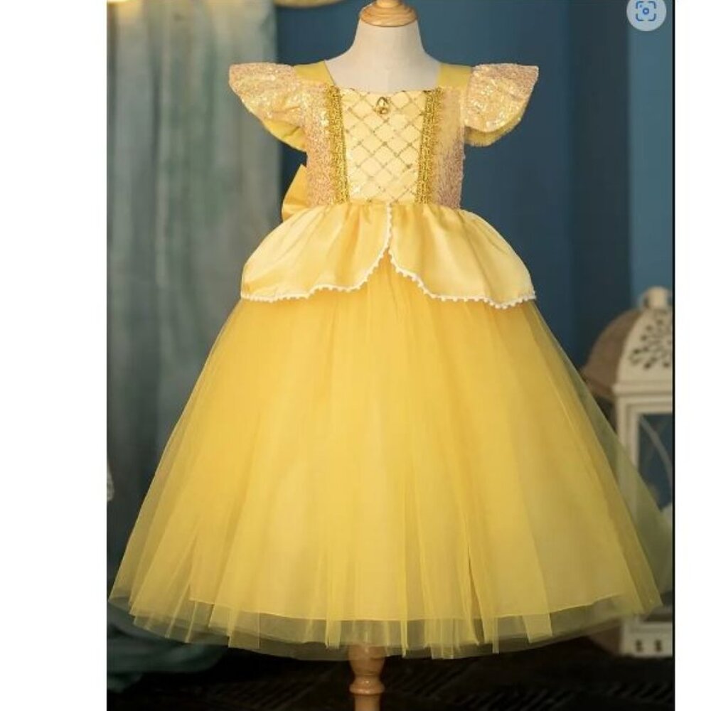 Yellow Princess Tulle Costume Dress for Kids